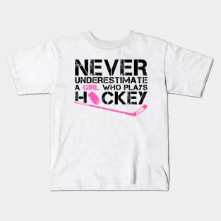 Funny Ice Hockey Player For Women Girls Hockey Lovers Kids T-Shirt